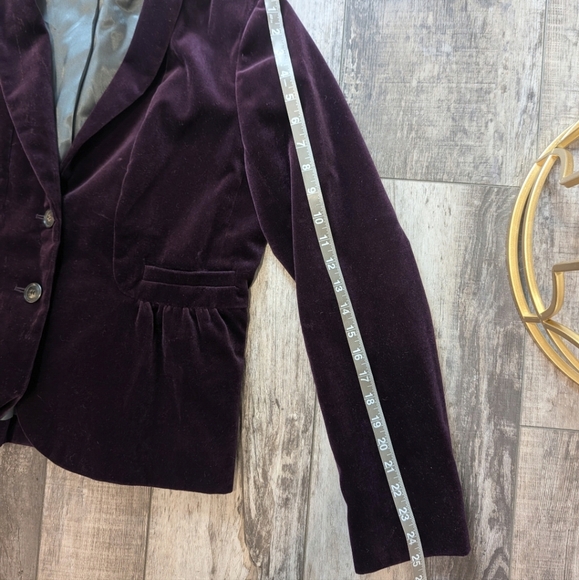 J Crew  Purple Velvet Peplum Jacket Size 12 - Picture 9 of 9